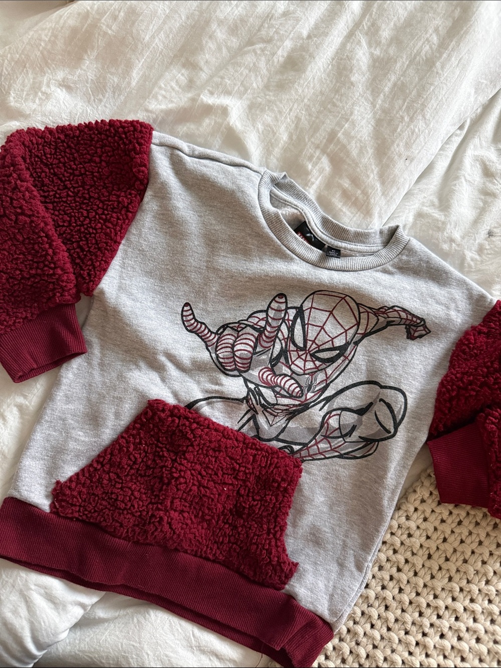 Spider-Man Grey & Burgundy Kids Sweatshirt